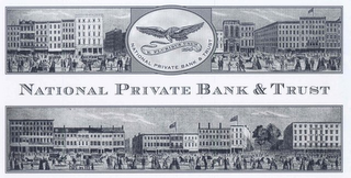 NATIONAL PRIVATE BANK & TRUST E PLURIBUS UNUM logo