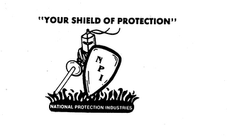 NATIONAL PROTECTION INDUSTRIES "YOUR SHIELD OF PROTECTION" NPI logo