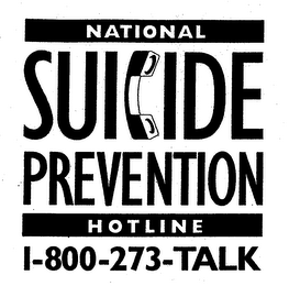 NATIONAL SUICIDE PREVENTION HOTLINE 1-800-273-TALK logo