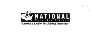 NATIONAL VASCULAR CLINICS "AMERICA'S LEADER FOR SOLVING IMPOTENCE" logo
