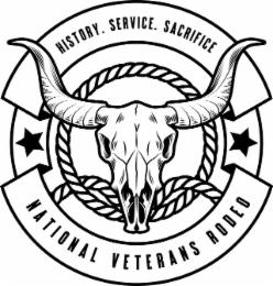 NATIONAL VETERANS RODEO HISTORY. SERVICE. SACRIFICE logo