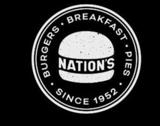 NATION'S SINCE 1952 BURGERS BREAKFAST PIES logo