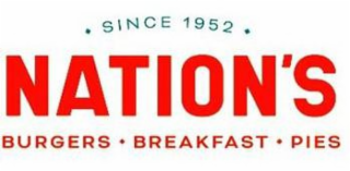 NATION'S SINCE 1952 BURGERS BREAKFAST PIES logo