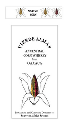 NATIVE CORN PIERDE ALMAS ANCESTRAL CORN WHISKEY FROM OAXACA BIOLOGICAL AND CULTURAL DIVERSITY = SURVIVAL OF THE SPECIES logo