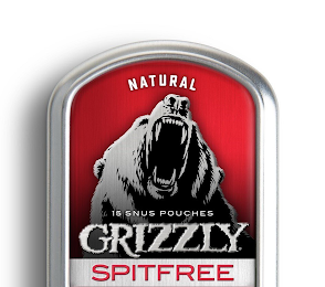 NATURAL 15 SNUS POUCHES GRIZZLY SPITFREE logo