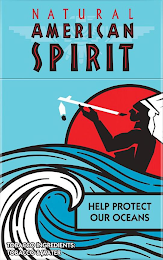 NATURAL AMERICAN SPIRIT HELP PROTECT OUR OCEANS TOBACCO INGREDIENTS: TOBACCO & WATER logo