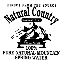 NATURAL COUNTRY DIRECT FROM THE SOURCE SODIUM FREE PREMIUM 100% PURE NATURAL MOUNTAIN SPRING WATER logo