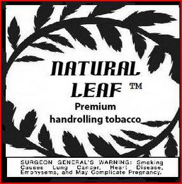 NATURAL LEAF, PREMIUM HANDROLLING TOBACCO logo