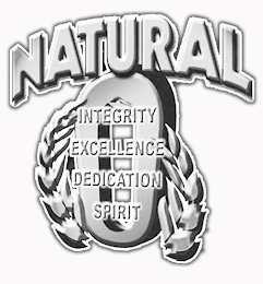 NATURAL O INTEGRITY EXCELLENCE DEDICATION SPIRIT logo