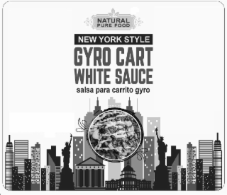 NATURAL PURE FOOD NEW YORK STYLE GYRO CART WHITE SAUCE SALSA PARA CARRITO GYRO logo