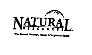 NATURAL RESOURCES "YOUR NATURAL NUTRIRION, VITAMIN & SUPPLEMENTS SOURCE" logo