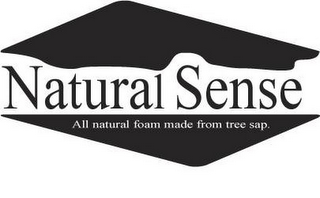 NATURAL SENSE ALL NATURAL FOAM MADE FROM TREE SAP. logo