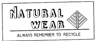 NATURAL WEAR ALWAYS REMEMBER TO RECYCLE logo