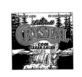 NATURALLY AGED NO PRESERVATIVE LABATT CRYSTAL COOL CLEAR LAGER logo