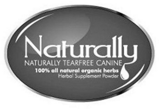 NATURALLY NATURALLY TEARFREE CANINE 100% ALL NATURAL ORGANIC HERBS HERBAL SUPPLEMENT POWDER logo