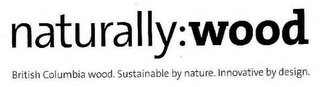 NATURALLY:WOOD BRITISH COLOMBIA WOOD. SUSTAINABLE BY NATURE. INNOVATIVE BY DESIGN. logo