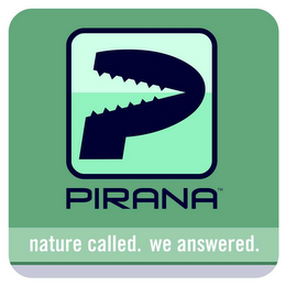 NATURE CALLED.  WE ANSWERED! PIRANA logo