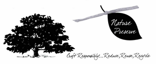 NATURE PRESERVE CRAFT RESPONSIBLY... REDUCE, REUSE, RECYCLE logo