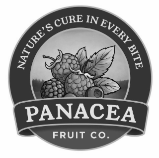 NATURE'S CURE IN EVERY BITE PANACEA FRUIT CO. logo