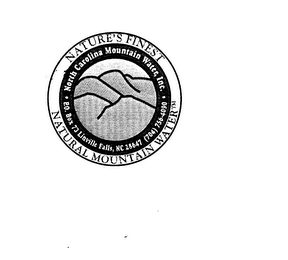 NATURE'S FINEST NATURAL MOUNTAIN WATER NORTH CAROLINA MOUNTAIN WATER INC. logo