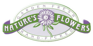 NATURE'S FLOWERS GARDEN FRESH HAND-PICKED logo