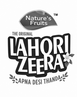 NATURE'S FRUITS TM THE ORIGINAL LAHORI ZEERA APNA DESI THANDA logo