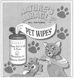 NATURE'S MIRACLE ALL NATURAL PET WIPES logo