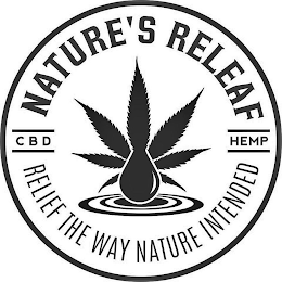 NATURE'S RELEAF CBD HEMP RELIEF THE WAY NATURE INTENDED logo
