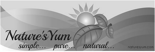 NATURE'S YUM SIMPLE... PURE... NATURAL... NATURESYUM.COM logo