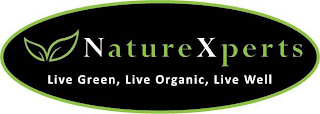 NATUREXPERTS LIVE GREEN, LIVE ORGANIC, LIVE WELL logo