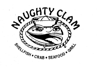 NAUGHTY CLAM SHELLFISH CRAB SEAFOOD GRILL logo