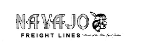 NAVAJO FREIGHT LINES "ROUTE OF THE BLUE EYED INDIAN" logo