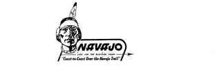 NAVAJO LOOK FOR THE BLUE-EYED INDIAN "COAST TO COAST OVER THE NAVAJO TRIAL" logo