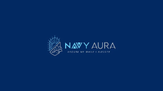 NAVY AURA EXCUSE ME WHILE I ELEVATE logo