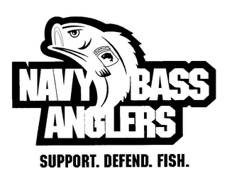 NAVY BASS ANGLERS SUPPORT. DEFEND. FISH. SUPPORT logo