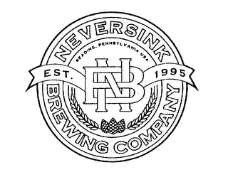 NB EST. 1995 NEVERSINK BREWING COMPANY READING, PENNSYLVANIA USA logo