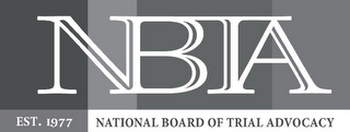 NBTA EST. 1977 NATIONAL BOARD OF TRIAL ADVOCACY logo