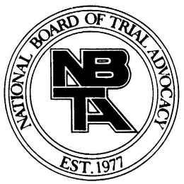 NBTA NATIONAL BOARD OF TRIAL ADVOCACY EST.1977 logo