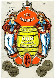 NC: 83-09 RONERA LOS MARINOS PATICRUZADO COMBINADO DE BEBIDAS RON PALMAS PATICRUZADO SANTIAGO DE CUBA RM 1885 1985 logo