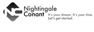 NC NIGHTINGALE CONANT IT'S YOUR DREAM. IT'S YOUR TIME. LET'S GET STARTED. logo