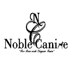NC NOBLE CANINE "FOR PETS WITH ELEGANT TASTE" logo