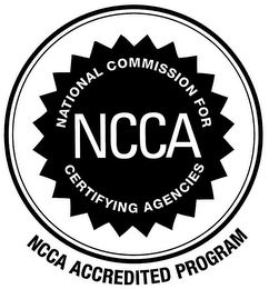 NCCA NATIONAL COMMISSION FOR CERTIFYING AGENCIES NCCA  ACCREDITED PROGRAM logo