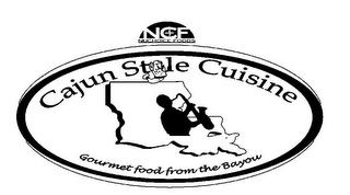 NCF NUCHOICE FOODS CAJUN ST LE CUISINE GOURMET FOOD FROM THE BAYOU logo