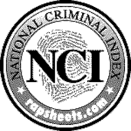 NCI NATIONAL CRIMINAL INDEX RAPSHEETS.COM logo