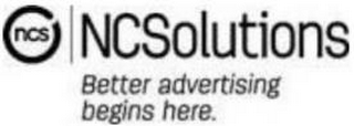NCS NCSOLUTIONS BETTER ADVERTISING BEGINS HERE. logo