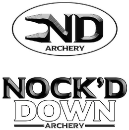 ND ARCHERY NOCK'D DOWN ARCHERY logo