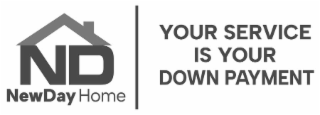 ND NEWDAY HOME YOUR SERVICE DOWN PAYMENT IS YOUR DOWN PAYMENT logo