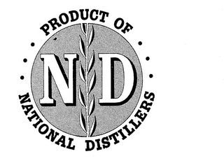 ND PRODUCT OF NATIONAL DISTILLERS logo