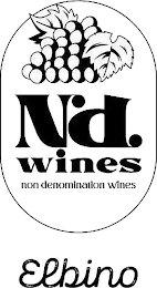 ND WINES NON DENOMINATION WINES ELBINO logo