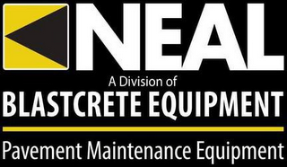 NEAL A DIVISION OF BLASTCRETE EQUIPMENTPAVEMENT MAINTENANCE EQUIPMENT logo